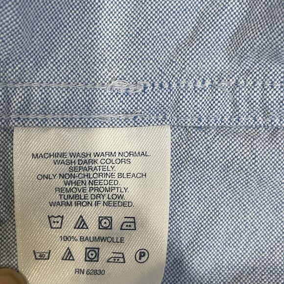 Lands End Mens Shirt Size XL Oxford Preppy Button Up Blue Office Long Sleeve - Picture 6 of 6